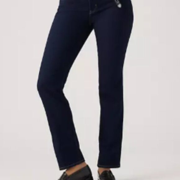 Like New Levi's 314 Shaping Straight Leg Jeans 29 x 28.5 Dark Blue Wash - Picture 2 of 14